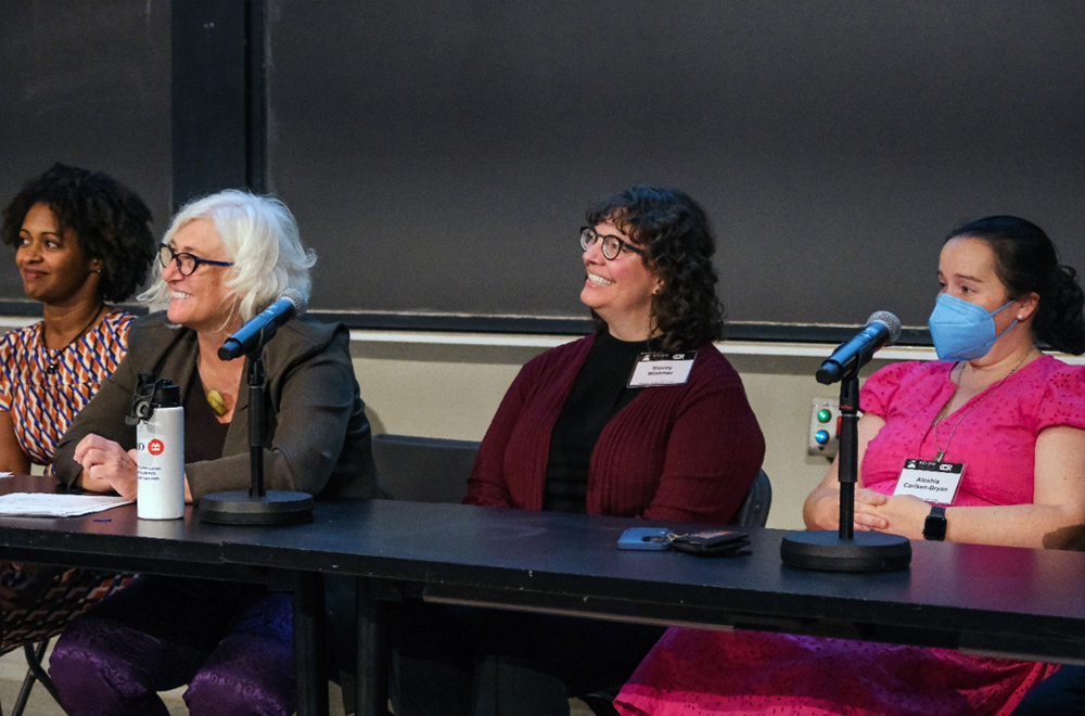 Sept. 14 event panelists included L-R: Nyia Noel, Chris Bobel, Stacey Missmer, and Aleshia Carlsen-Bryan. Photo: Sarah Aprea